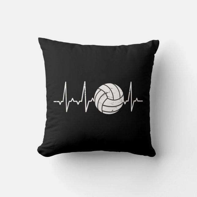 Volleyball Heartbeat Cute Fun Kussen (Voorkant)