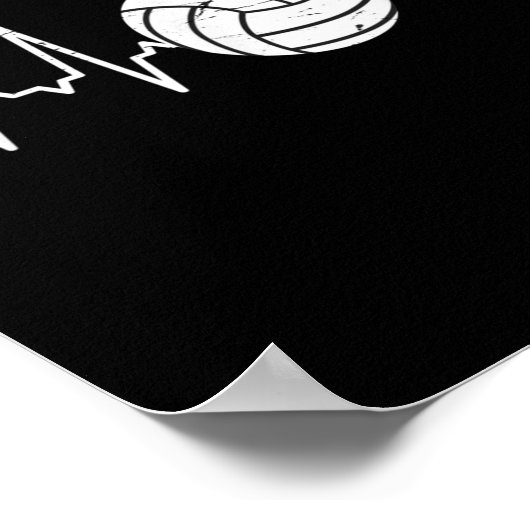 Volleyball Heartbeat Cute Fun Poster (Hoek)