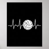 Volleyball Heartbeat Cute Fun Poster (Voorkant)