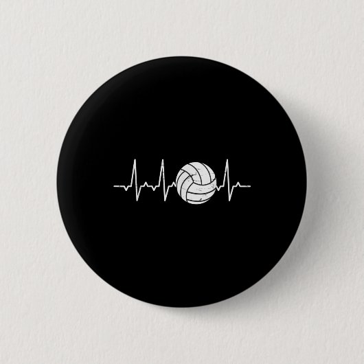 Volleyball Heartbeat Cute Fun Ronde Button 5,7 Cm (Voorkant)
