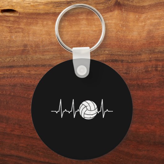 Volleyball Heartbeat Cute Fun Sleutelhanger (Voorkant)
