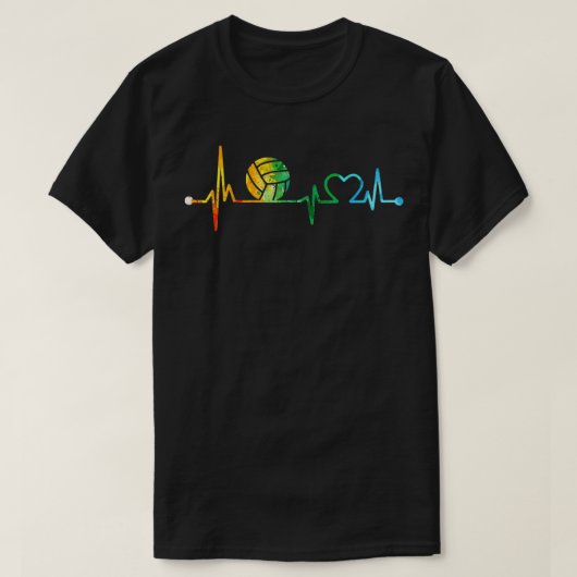 VOLLEYBALL HEARTBEAT WATERVERF 1 T-SHIRT (Design voorkant)