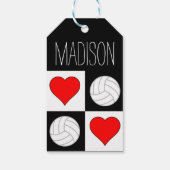 Volleyball Hearts Checker Pattern Custom Cadeft La Cadeaulabel (Achterkant)