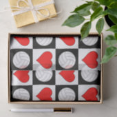 Volleyball Hearts Love Gift Wrapping Tissue Paper Tissuepapier (Geschenk)