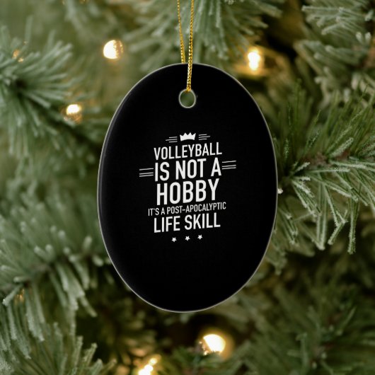 Volleyball hobby white keramisch ornament (Boom)