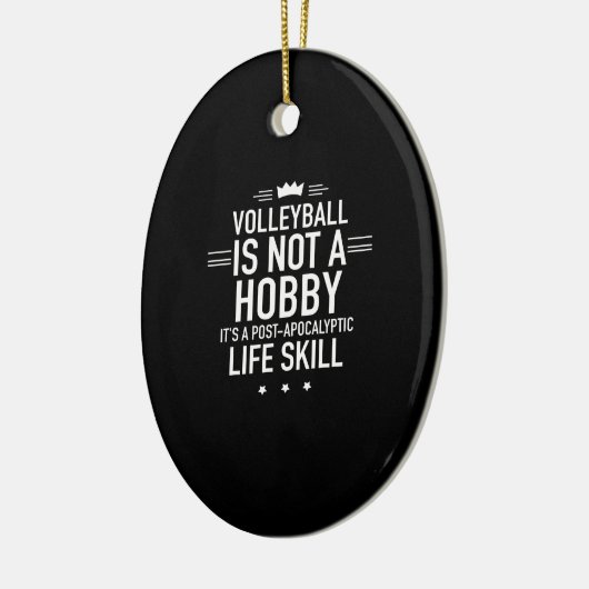 Volleyball hobby white keramisch ornament (Links)