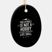 Volleyball hobby white keramisch ornament (Achterkant)