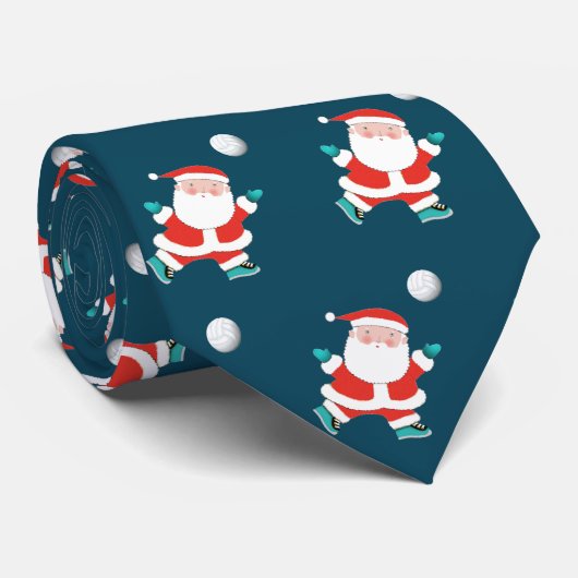 Volleyball Holiday Gift Stropdas (Opgerold)