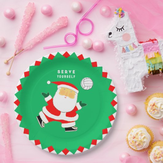 Volleyball Holiday Party Papieren Bordje (Feest)