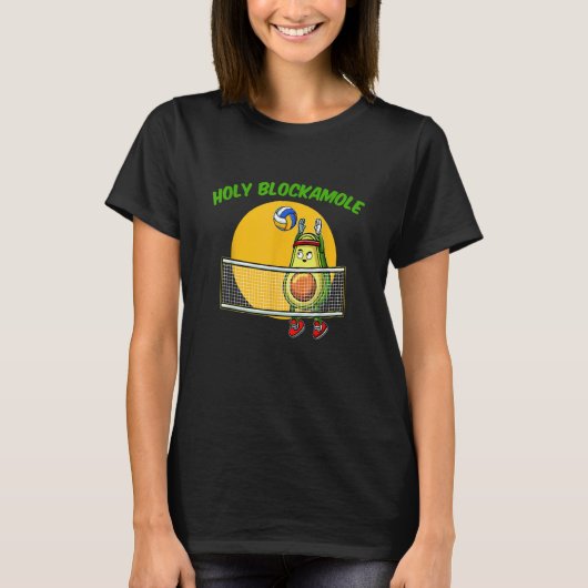 Volleyball Holy Guacamole Player Blocker Avocado F T-shirt (Voorkant)