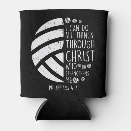 Volleyball i can do things Bible Verse God Jesus G Blikjeskoeler (Voorkant)