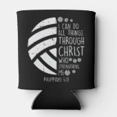 Volleyball i can do things Bible Verse God Jesus G Blikjeskoeler (Achterkant)
