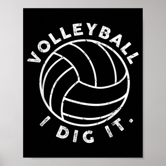 Volleyball I Dig It Fun  Poster (Voorkant)