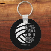 Volleyball i kan dingen doen die Bijbelse God Jezu Sleutelhanger (Voorkant)