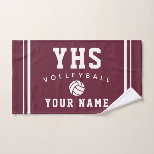Volleyball Icoon, Aangepaste Naam & School, Team C Handdoek (Handdoek)