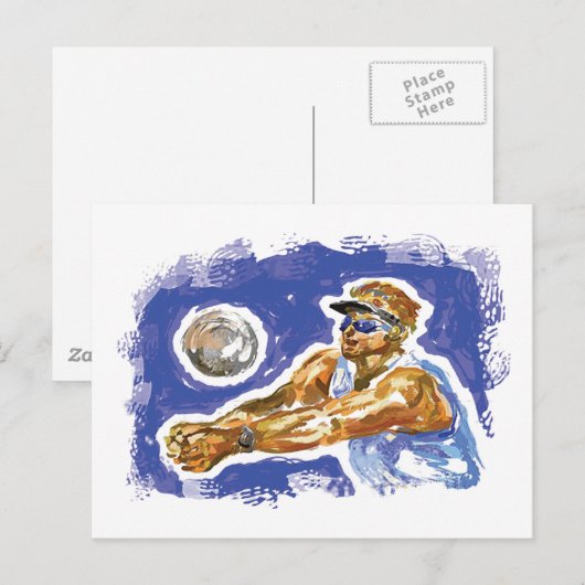 Volleyball instellen briefkaart (Voorkant / Achterkant)