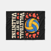 Volleyball Is My Valentine Romantic Valentines Day Fleece Deken (Voorkant (Horizontaal))