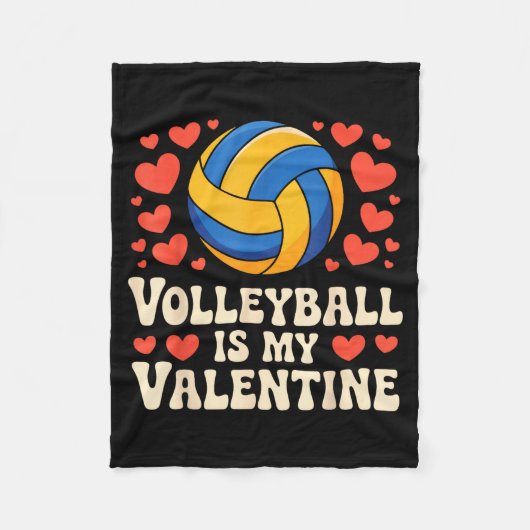 Volleyball Is My Valentine Romantic Valentines Day Fleece Deken (Voorkant)