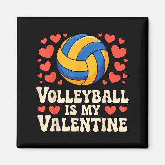 Volleyball Is My Valentine Romantic Valentines Day Magneet (Voorkant)