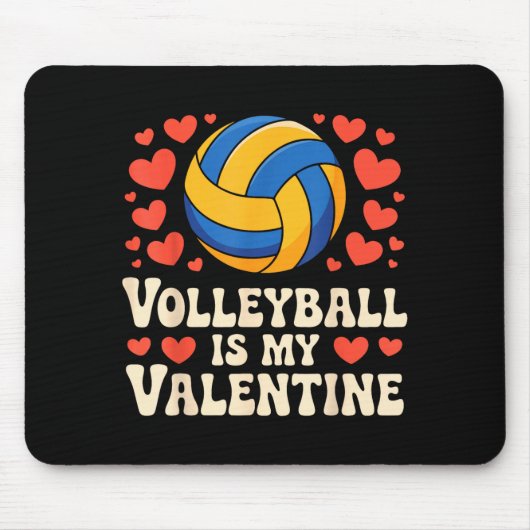 Volleyball Is My Valentine Romantic Valentines Day Muismat (Voorkant)