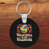 Volleyball Is My Valentine Romantic Valentines Day Sleutelhanger (Voorkant)