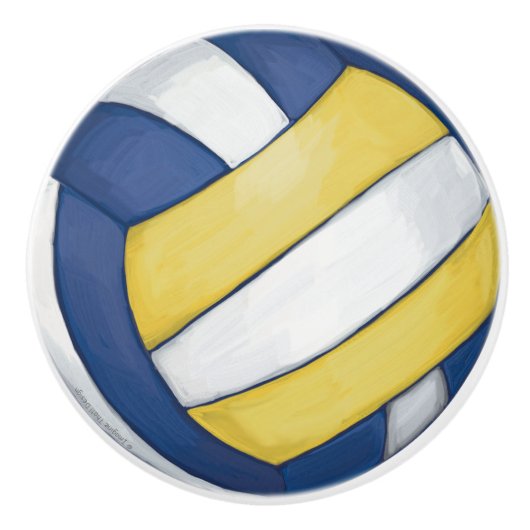 Volleyball Keramische Knop (Voorkant)