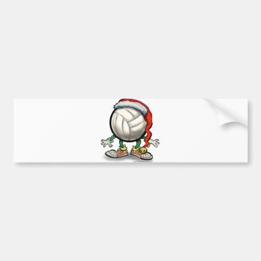 Volleyball Kerstbal Bumpersticker (Voorkant)