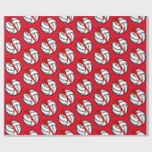 Volleyball Kerstbal Cadeaupapier (Vlak)