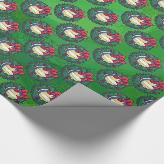 Volleyball Kerstbal Cadeaupapier (Hoek)