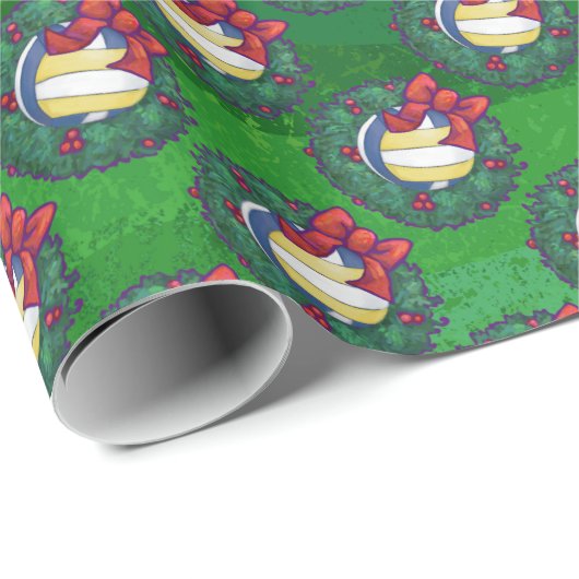 Volleyball Kerstbal Cadeaupapier (Rol Hoek)