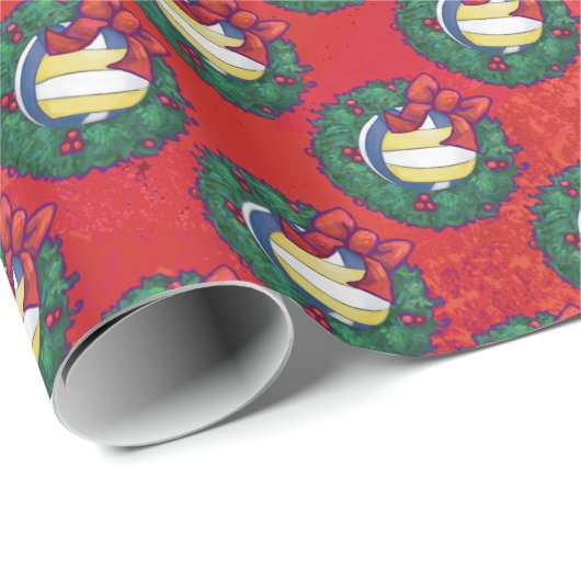 Volleyball Kerstbal Cadeaupapier (Rol Hoek)