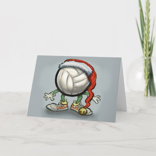 Volleyball Kerstbal Feestdagen Kaart (Voorkant)