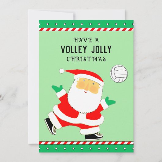 Volleyball Kerstbal Feestdagenkaart (Voorkant)