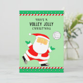 Volleyball Kerstbal Feestdagenkaart (Staand voorkant)