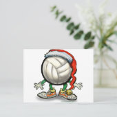 Volleyball Kerstbal Feestdagenkaart (Staand voorkant)