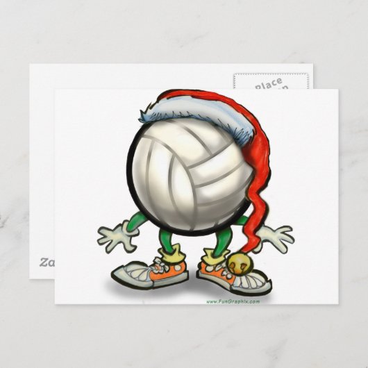 Volleyball Kerstbal Feestdagenkaart (Voorkant / Achterkant)