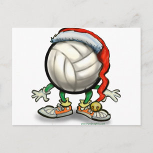 Volleyball Kerstbal Feestdagenkaart