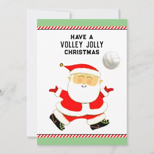 Volleyball Kerstbal Feestdagenkaart (Voorkant)