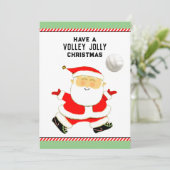 Volleyball Kerstbal Feestdagenkaart (Staand voorkant)