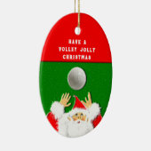 Volleyball Kerstbal Keramisch Ornament (Rechts)