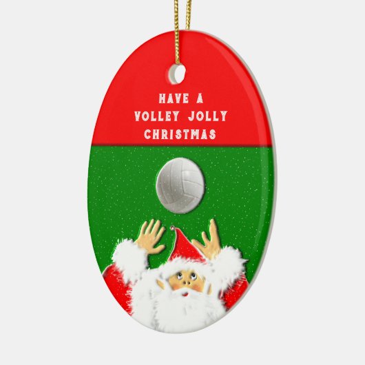 Volleyball Kerstbal Keramisch Ornament (Links)