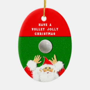 Volleyball Kerstbal Keramisch Ornament
