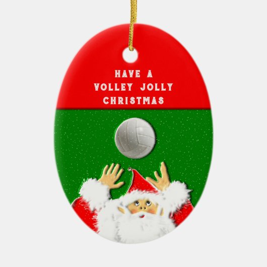 Volleyball Kerstbal Keramisch Ornament (Voorkant)