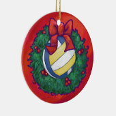 Volleyball Kerstbal Keramisch Ornament (Rechts)