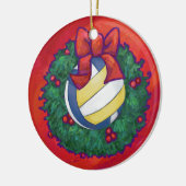 Volleyball Kerstbal Keramisch Ornament (Links)