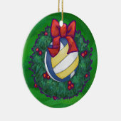 Volleyball Kerstbal Keramisch Ornament (Rechts)