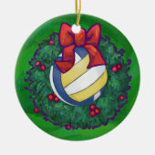 Volleyball Kerstbal Keramisch Ornament (Voorkant)