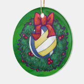 Volleyball Kerstbal Keramisch Ornament (Links)