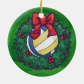 Volleyball Kerstbal Keramisch Ornament (Achterkant)