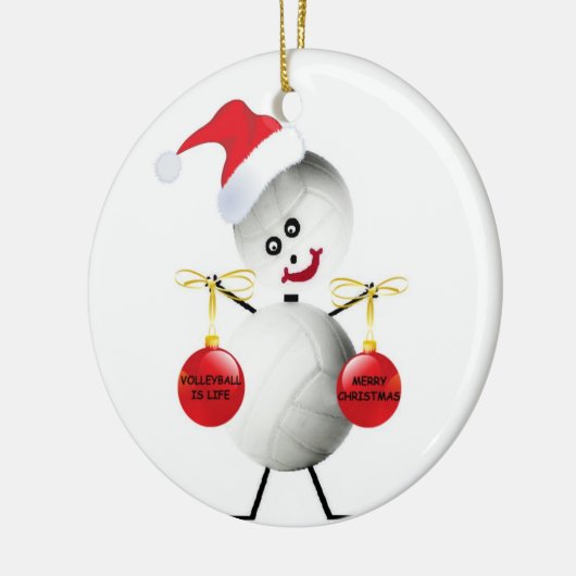 Volleyball Kerstbal Keramisch Ornament (Links)